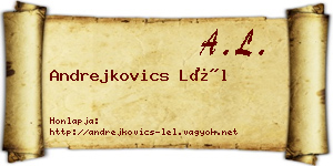 Andrejkovics Lél névjegykártya